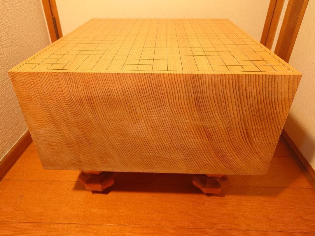 木製囲碁盤 格子模様 脚付き 未使用品