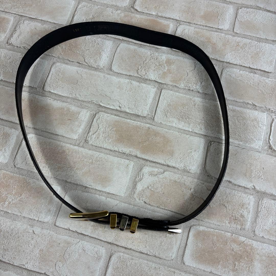 ジャンニヴェルサーチ ベルト メデューサ クロコ型押し 3連 金銀コンビ