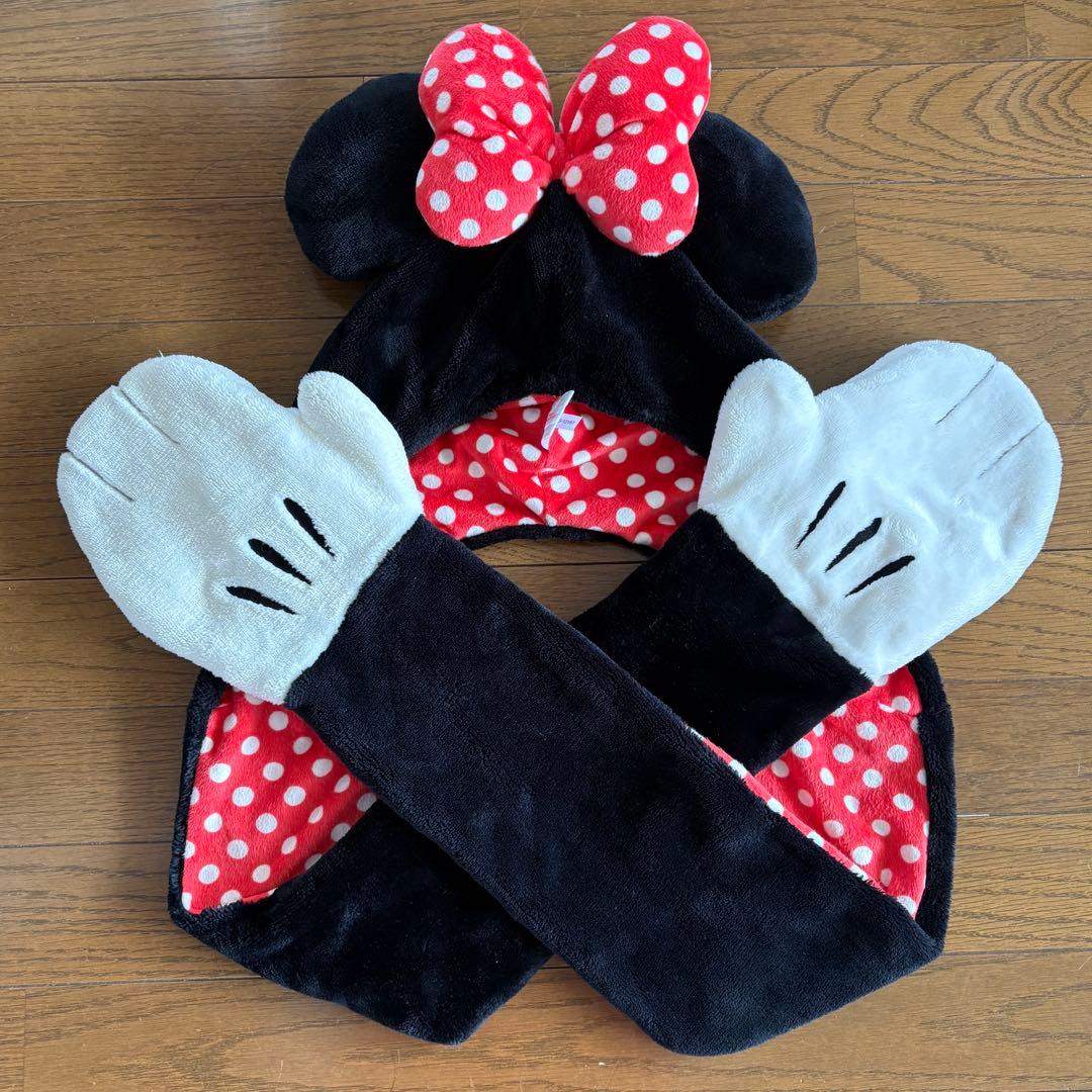 美品】ディズニー ミニーマウス マフラーキャップ 水玉 手袋 - メルカリ