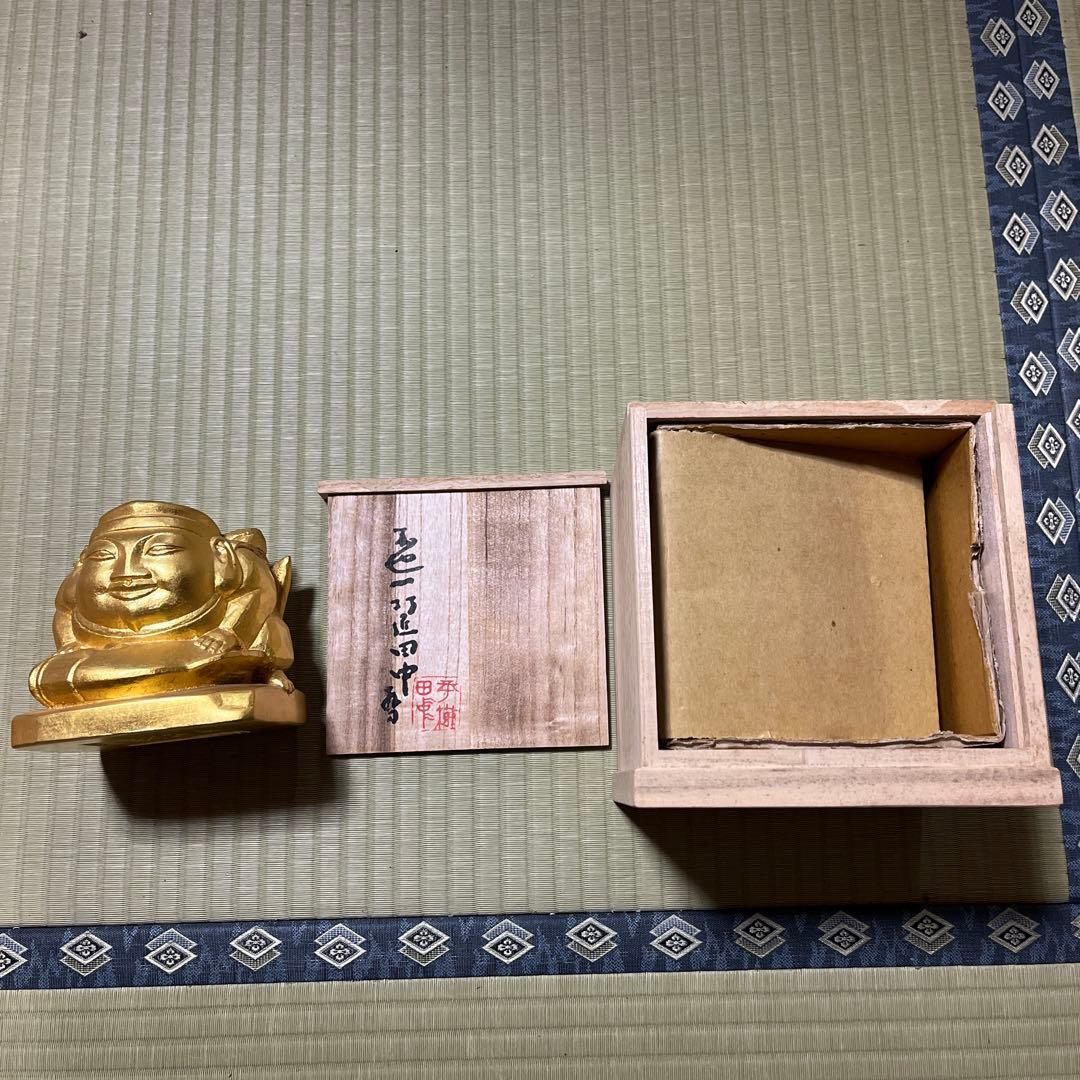 人間国宝 平櫛田中 鍍金 恵比寿像 ブロンズ像 重さ3235g