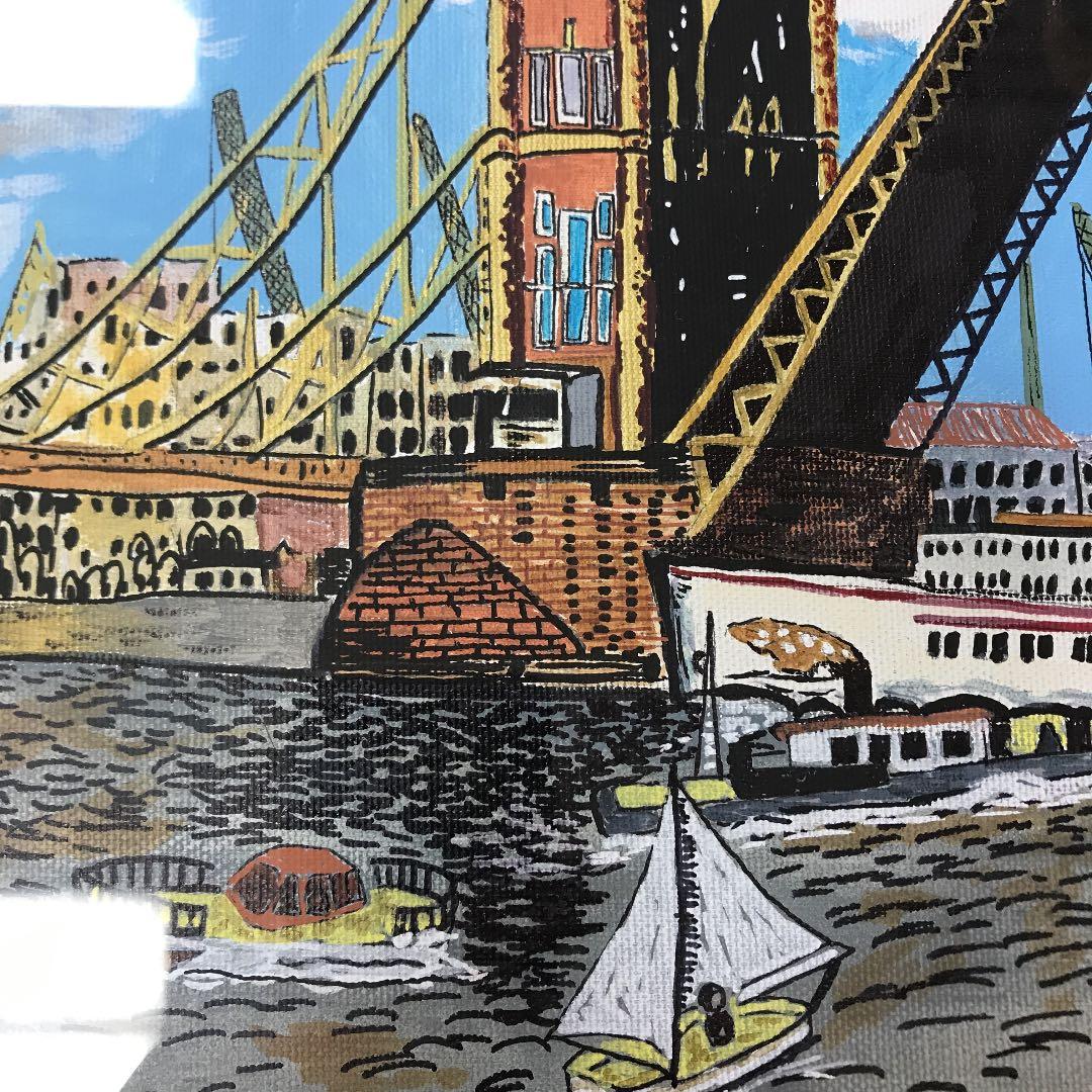 油彩画F6号 手書き肉筆画 ロンドンのタワーブリッジ 山下 清 - メルカリ