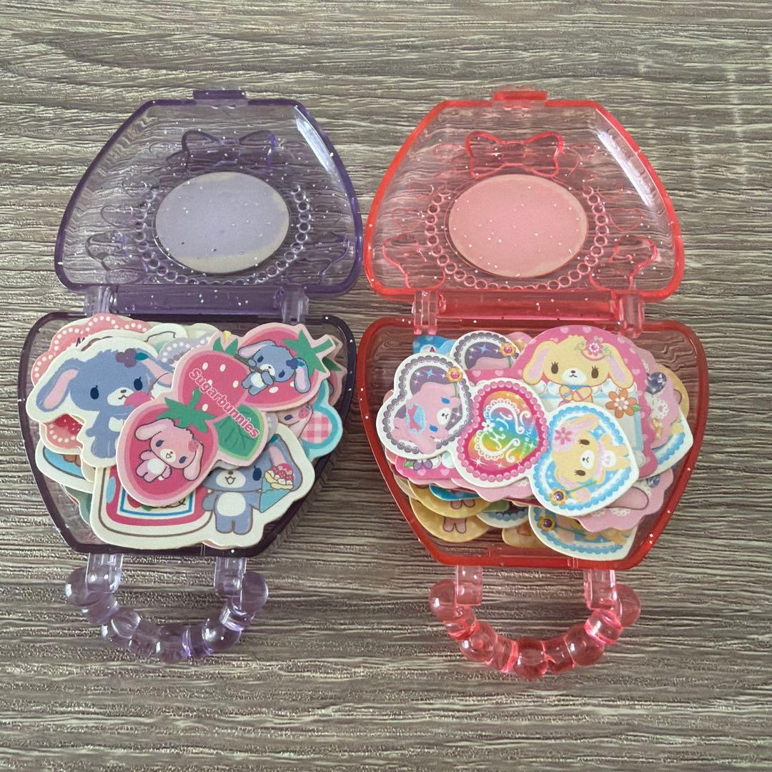 平成レトロ シュガーバニーズ フレークシール キラキラケース付き