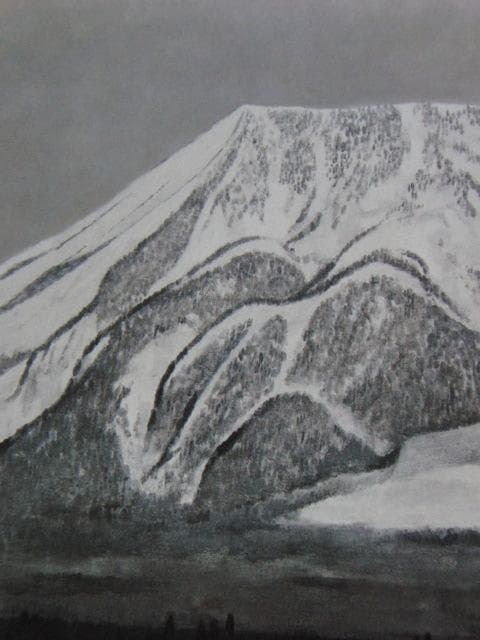 河合健二、【冠雪黒姫】、希少な大判額装用画集より、美品、日本人画家