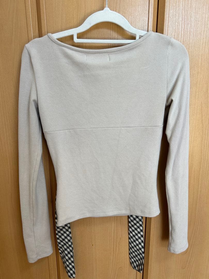 andmary Ami ribbon check tops - メルカリ