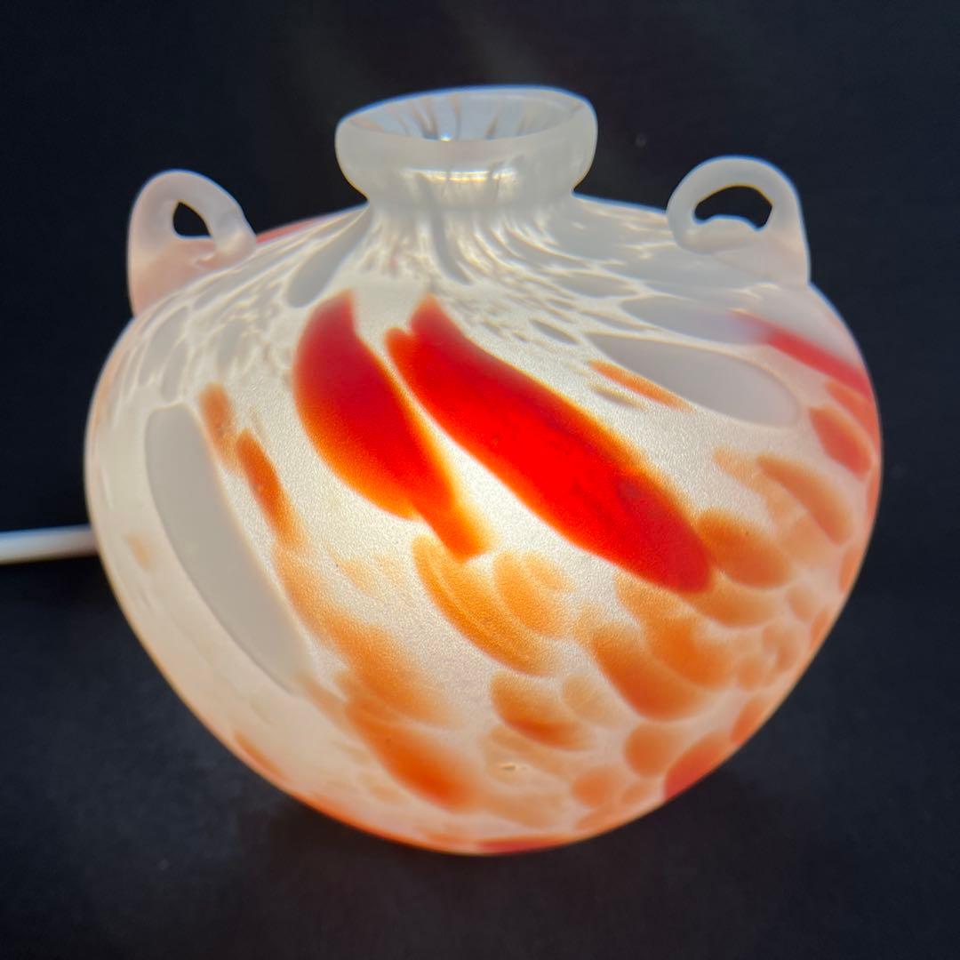 ガラス工芸　藤田喬平　手吹　花瓶　共箱