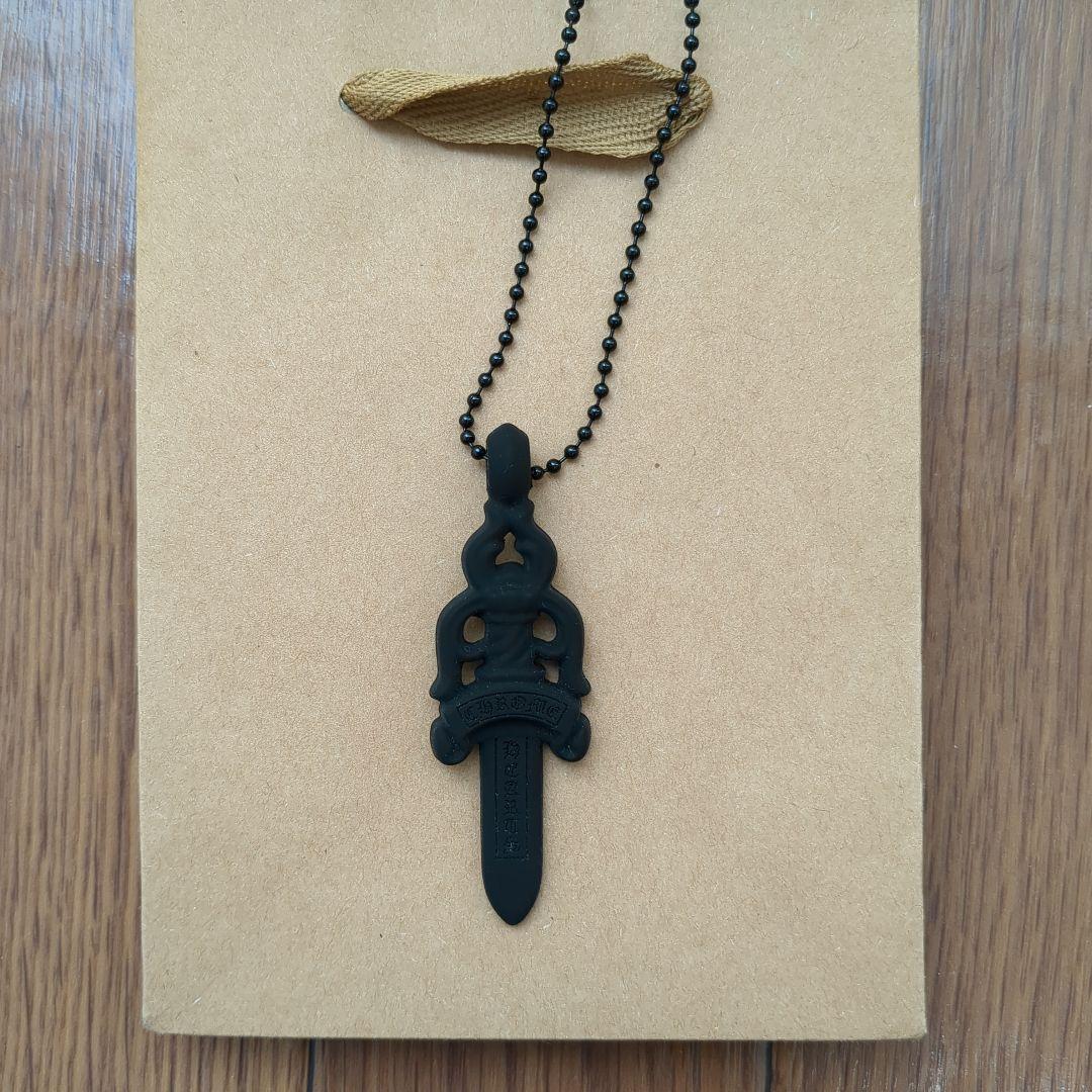 クロムハーツ CHROME HEARTS ダガーラバーネックレス BLACK