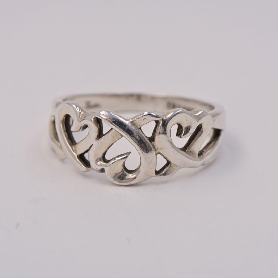 ティファニー 指輪 トリプルラヴィングハート シルバー925 リング 14号