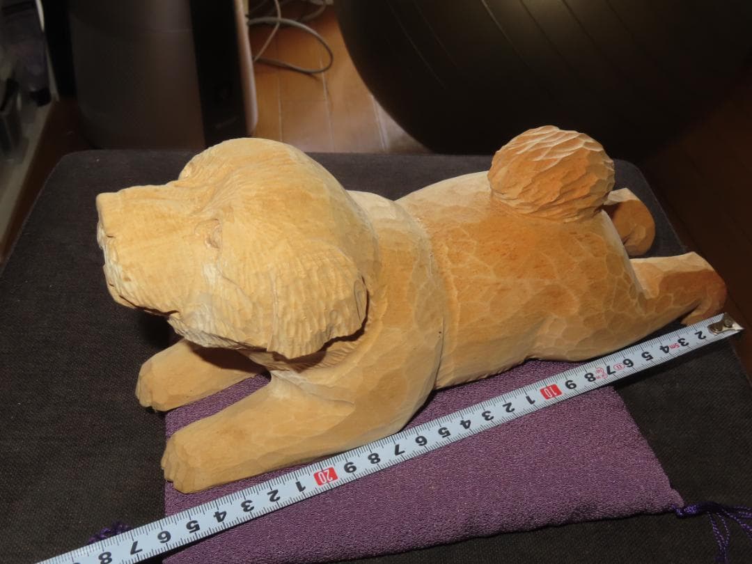 1 金岡作 金岡茂幸？　犬　イヌ 一刀彫　木彫り　木彫刻　アイヌ　北海道