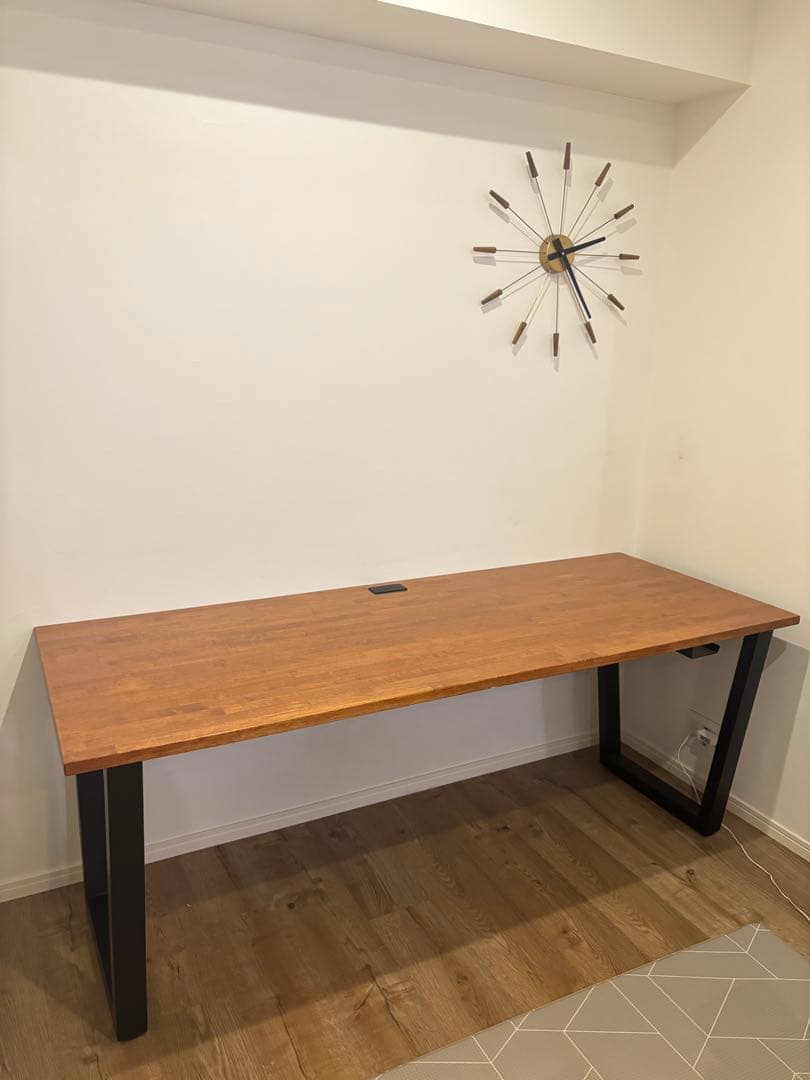 kanademono ウッドテーブル デスクワーク アイアン THE TABLE / スタンディングデスク × ラバーウッド ブラウン × Black