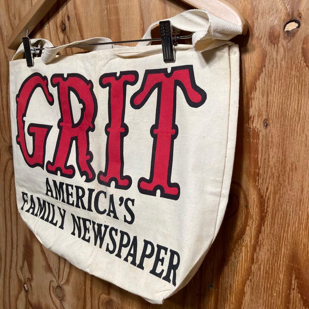 ヴィンテージGRIT ニュースペーパーバッグマガジン新聞キャンバスアメリカ