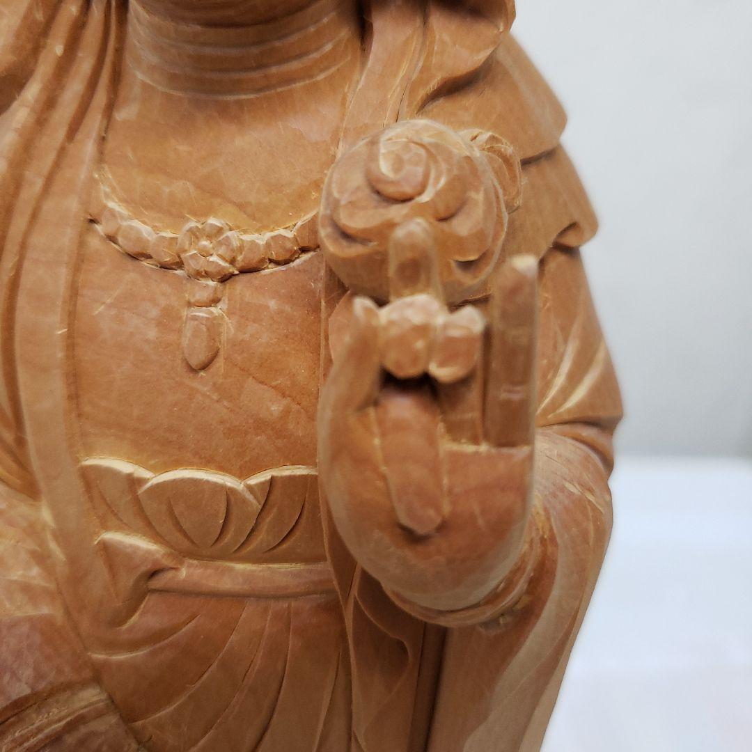 Bフライデー 蔵出し特価仏像☆桧材 滴水観音菩薩像☆高さ：約30cm