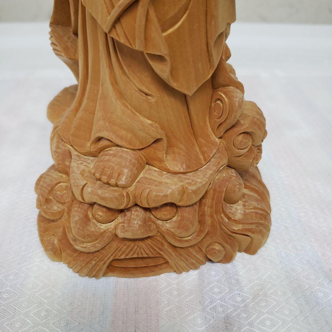 Bフライデー 蔵出し特価仏像☆桧材 滴水観音菩薩像☆高さ：約30cm