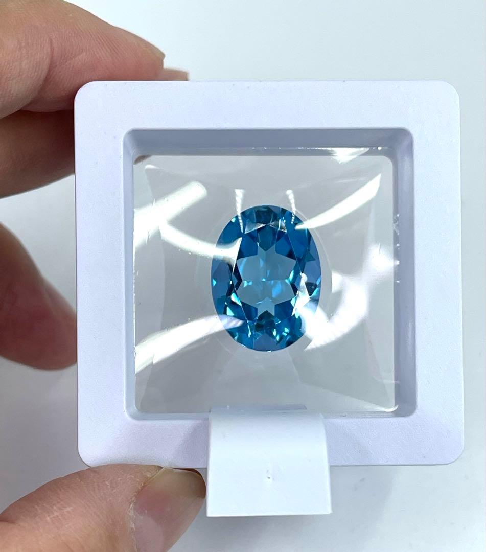 宝石ルース 【全てがNo1高品質】天然スイスブルートパーズ20.3カラット