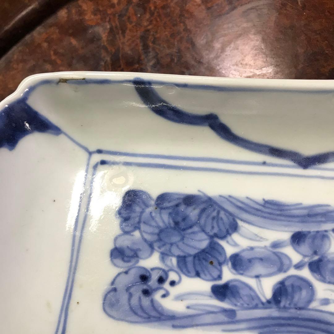 古伊万里 無傷完品 長皿 民藝 くらわんか 柿右衛門 蛸唐草 切込 染付