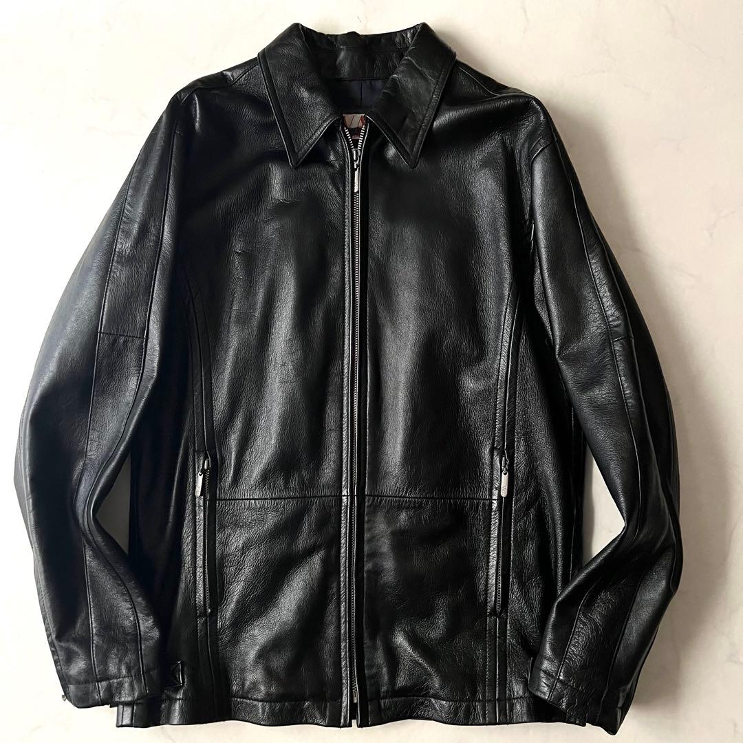 希少 ヴァレンティノガラヴァーニ レザージャケット 羊革 ブラック 黒 48 L