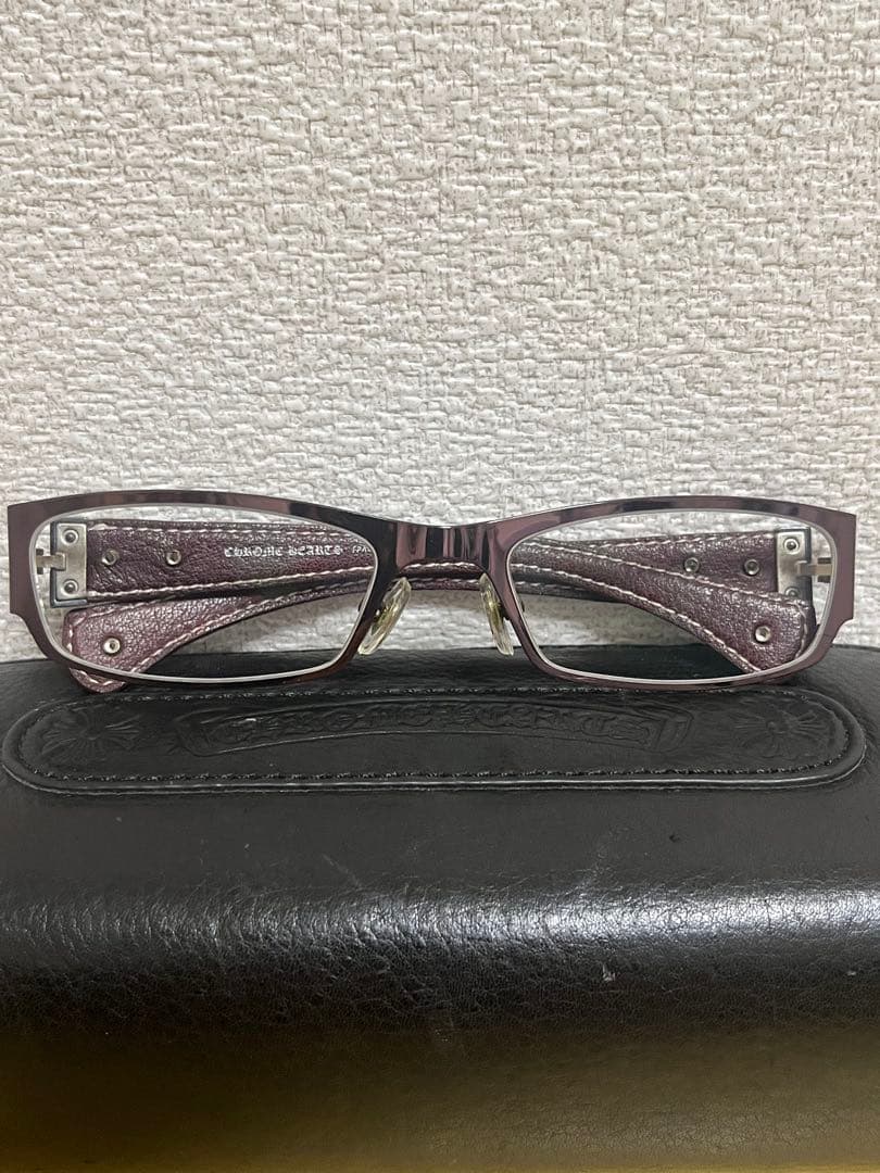 【美品】クロムハーツ HOT TOOL メガネ メタリック パープルブラウン