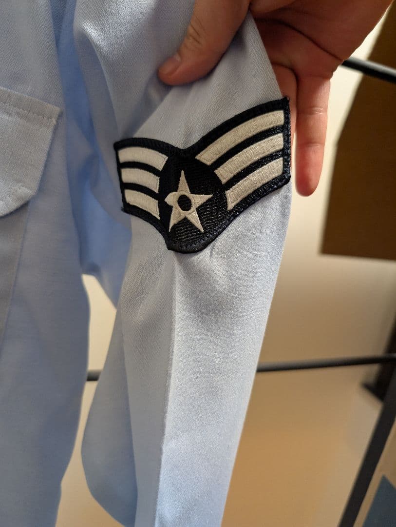 本物】US Airforce 米空軍ネイビー軍服上下と軍帽・バッジ・ベルト