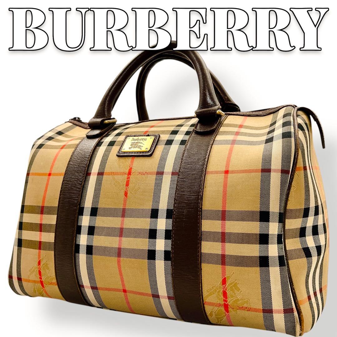 BURBERRY ノバチェック ユニセックス ボストンバッグ 9015