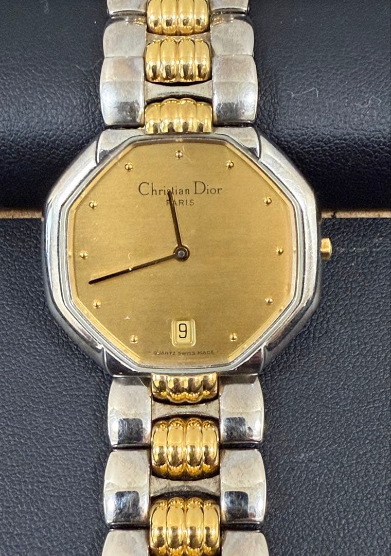 Christian Dior オクタゴン 腕時計 ゴールド文字盤 シルバー