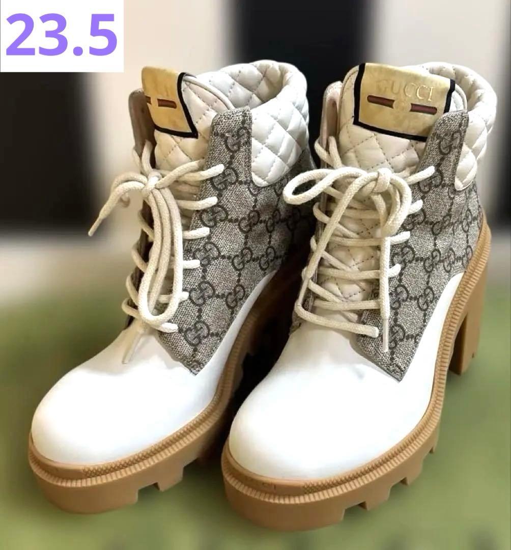 【超美品】グッチGGスプリーム アンクルブーツ36 1/2 23.5cm