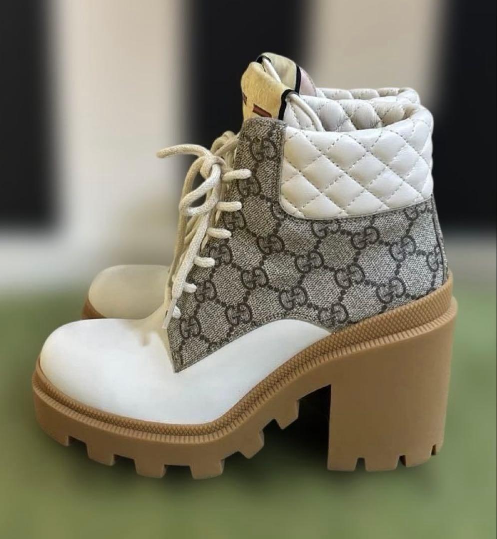 【超美品】グッチGGスプリーム アンクルブーツ36 1/2 23.5cm