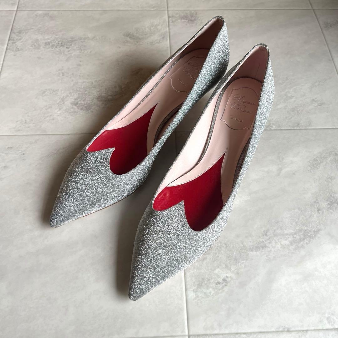 美品♡ロジェヴィヴィエ アイラブヴィヴィエ グリッター パンプス シルバー 39