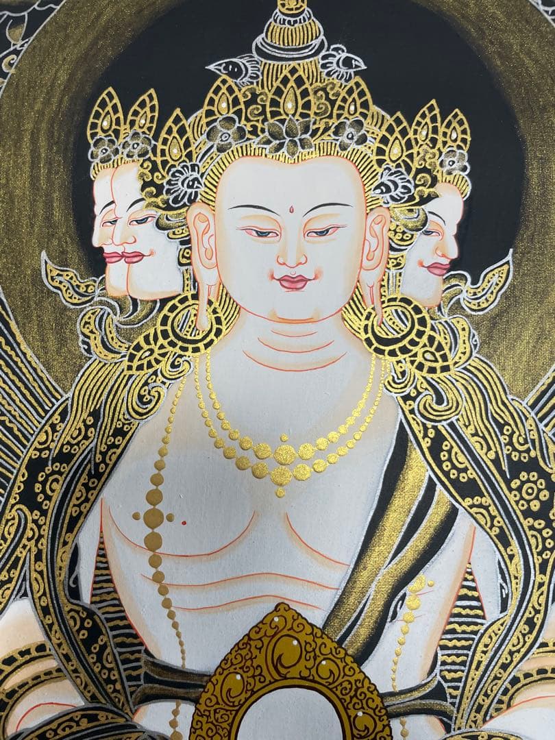 《 チベット密教　1点物 》 手描き　曼荼羅　大日如来　秘仏　至宝　仏教　密教