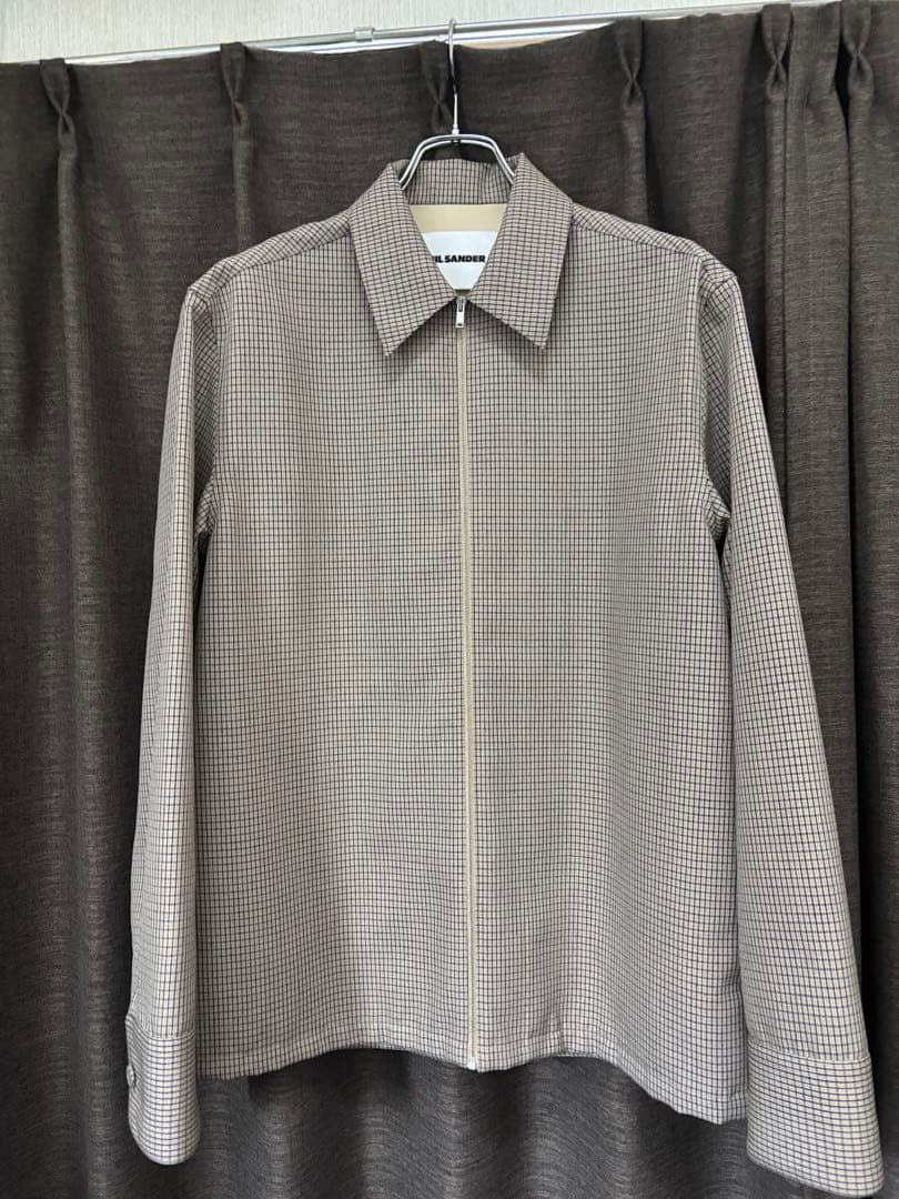 ジルサンダー 24AW ジップアップチェックシャツ