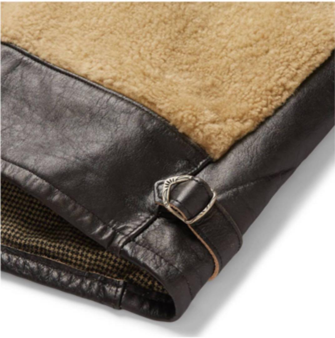 新品*RRL*シアリングレザー モト ジャケット*XS*グリズリージャケット