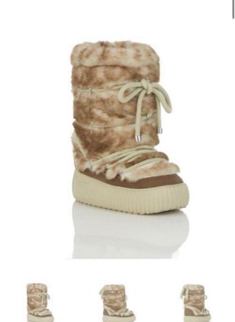 YELLO ファー素材 ブラウン ロングブーツ