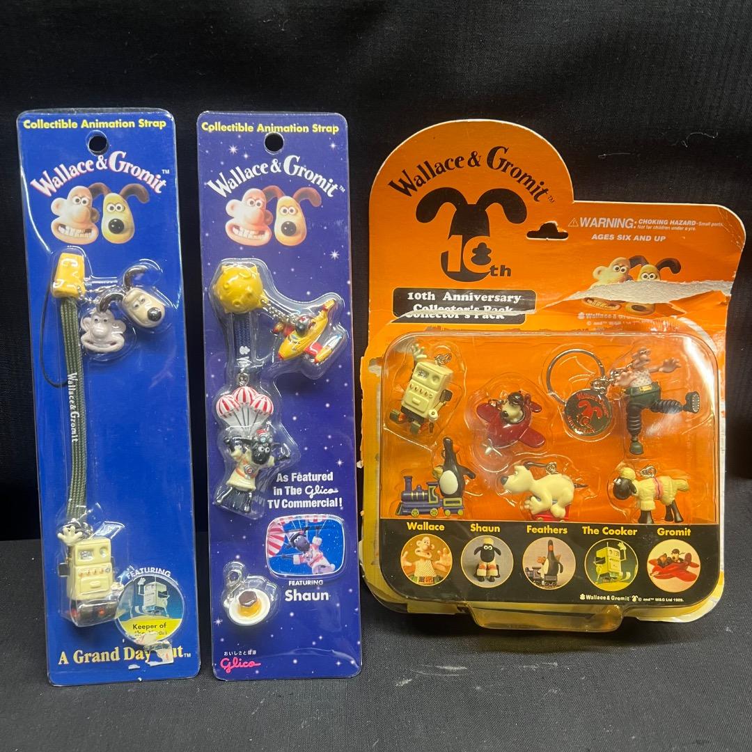 〇Hb右1173 ウォレスとグルミット ストラップ チャーム 3点まとめ