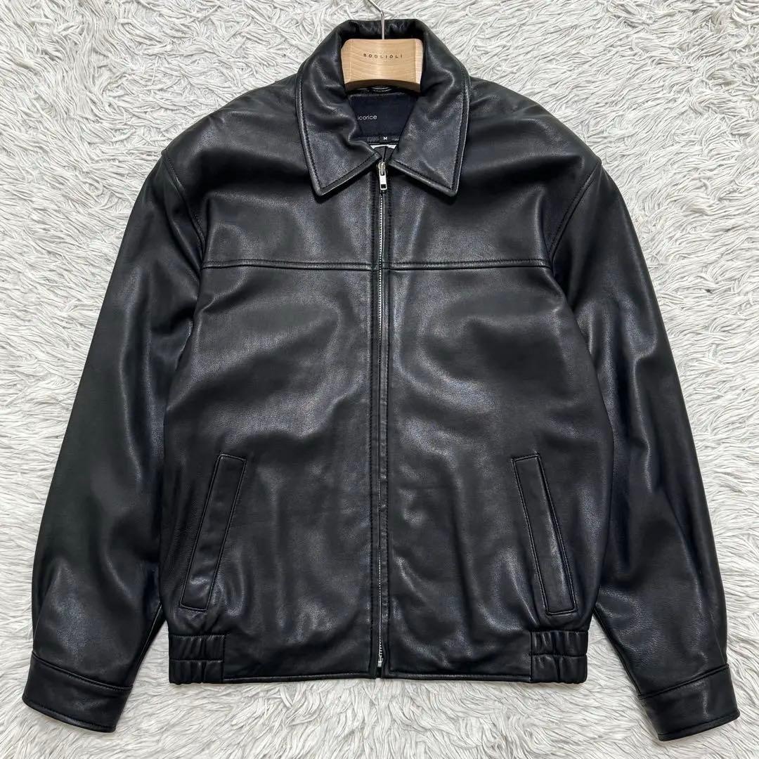 LICORICE ラムレザー 短丈 レザージャケット ブラック 羊革 柔らか セール価格】LAOTOUR 本革 ラムレザー フライトジャケット ブルゾン 革