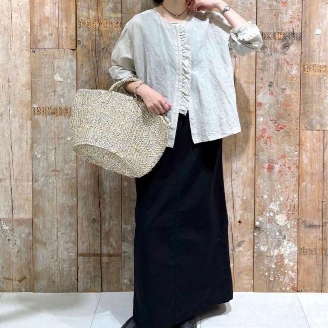 kagure かぐれ ワッシャーフリルブラウス/ライトグレー（2025年春夏