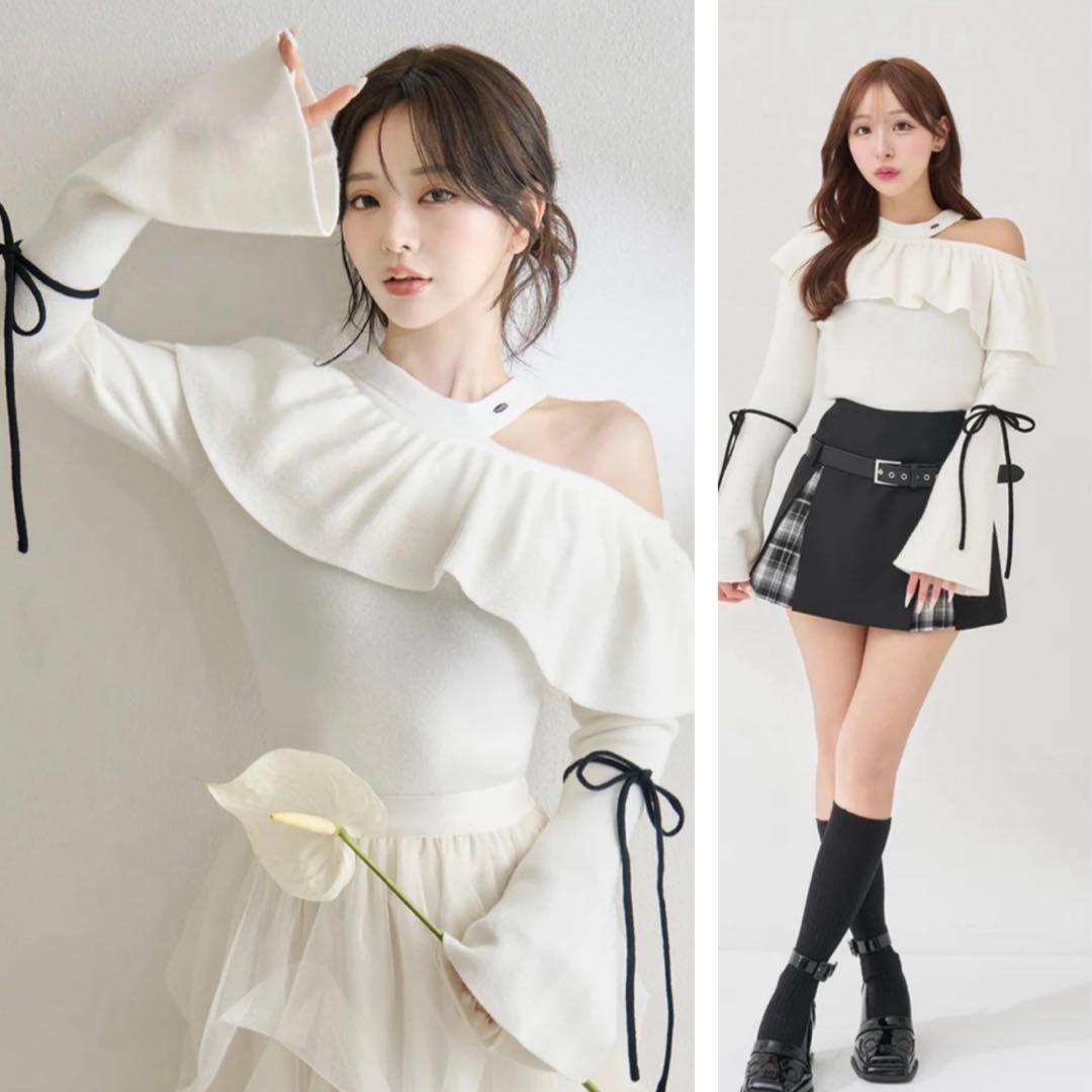 新品・未開封♡Darich♡ベルスリーブフリルニットトップス　IVO