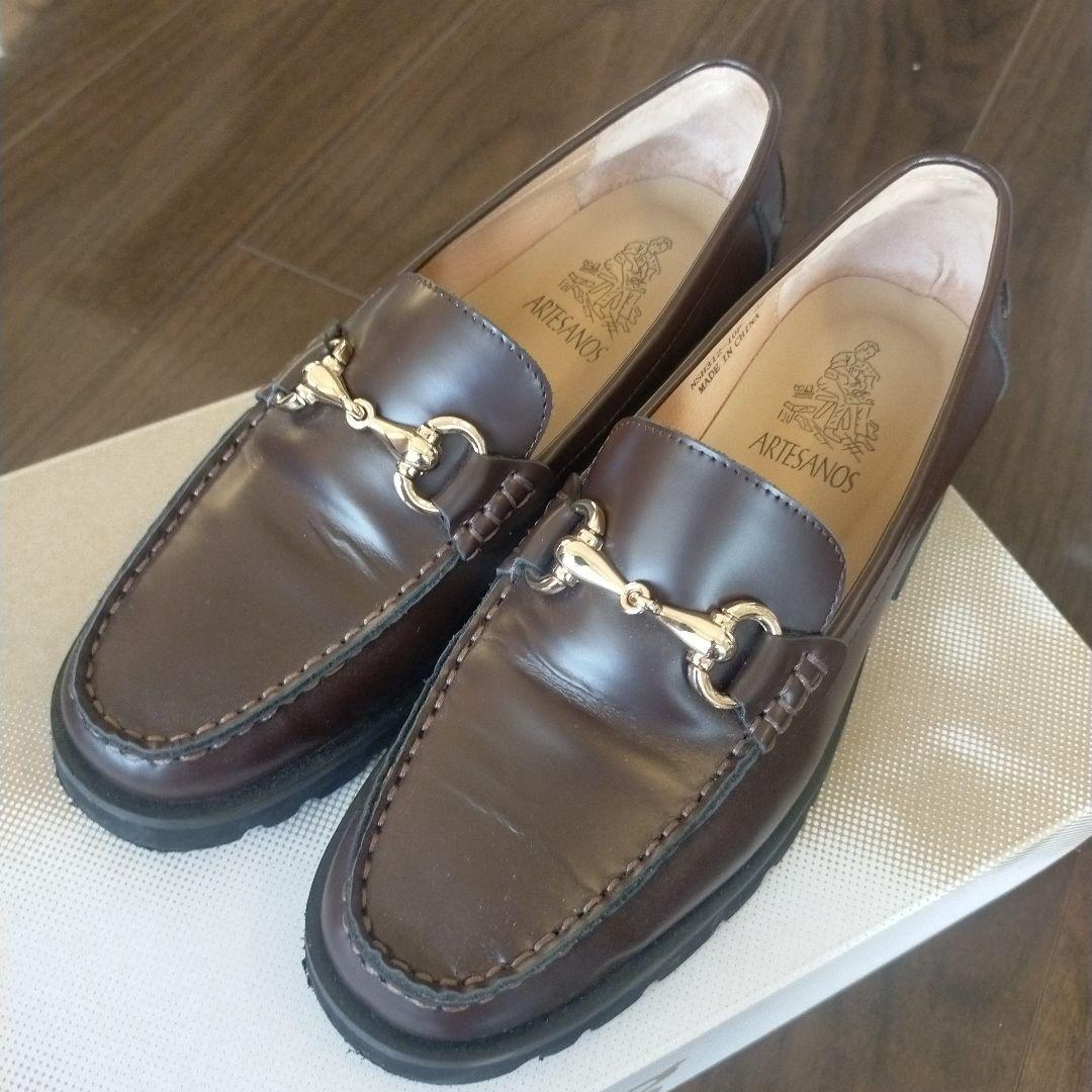 ARTESANOS ブラウンビットローファー 37