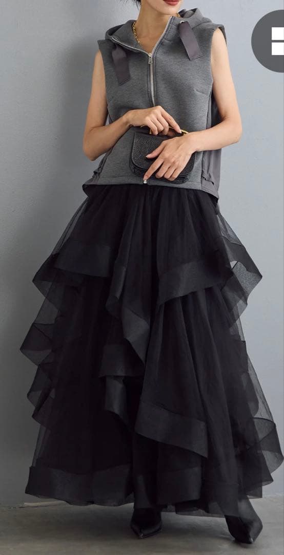 freneランダムフリルティアードボリュームスカート