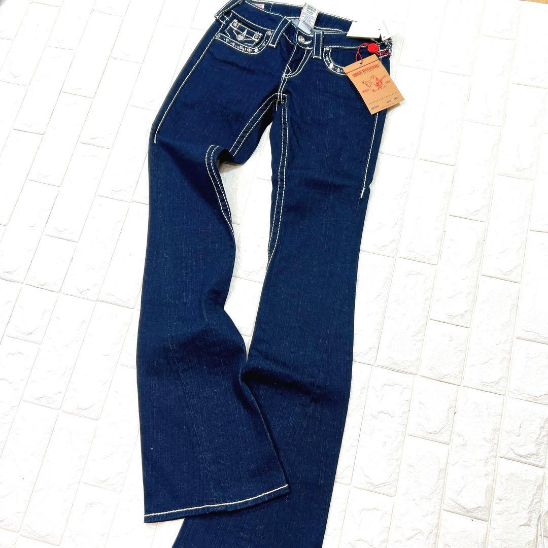 新品 TRUE RELIGION ブーツカット スワロフスキー フレアデニム