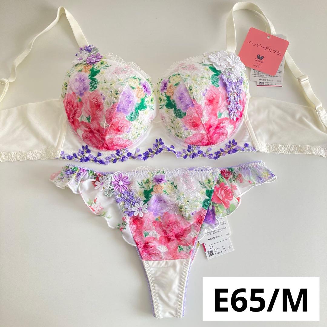 ワコール ルジェ E65/M IV 脇高ブラ タンガ ソング フラワープリント