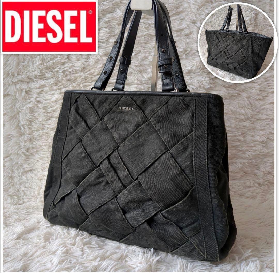 ディーゼル DIESEL デニムトートバッグ 2WAY スタッズ マキシイントレ
