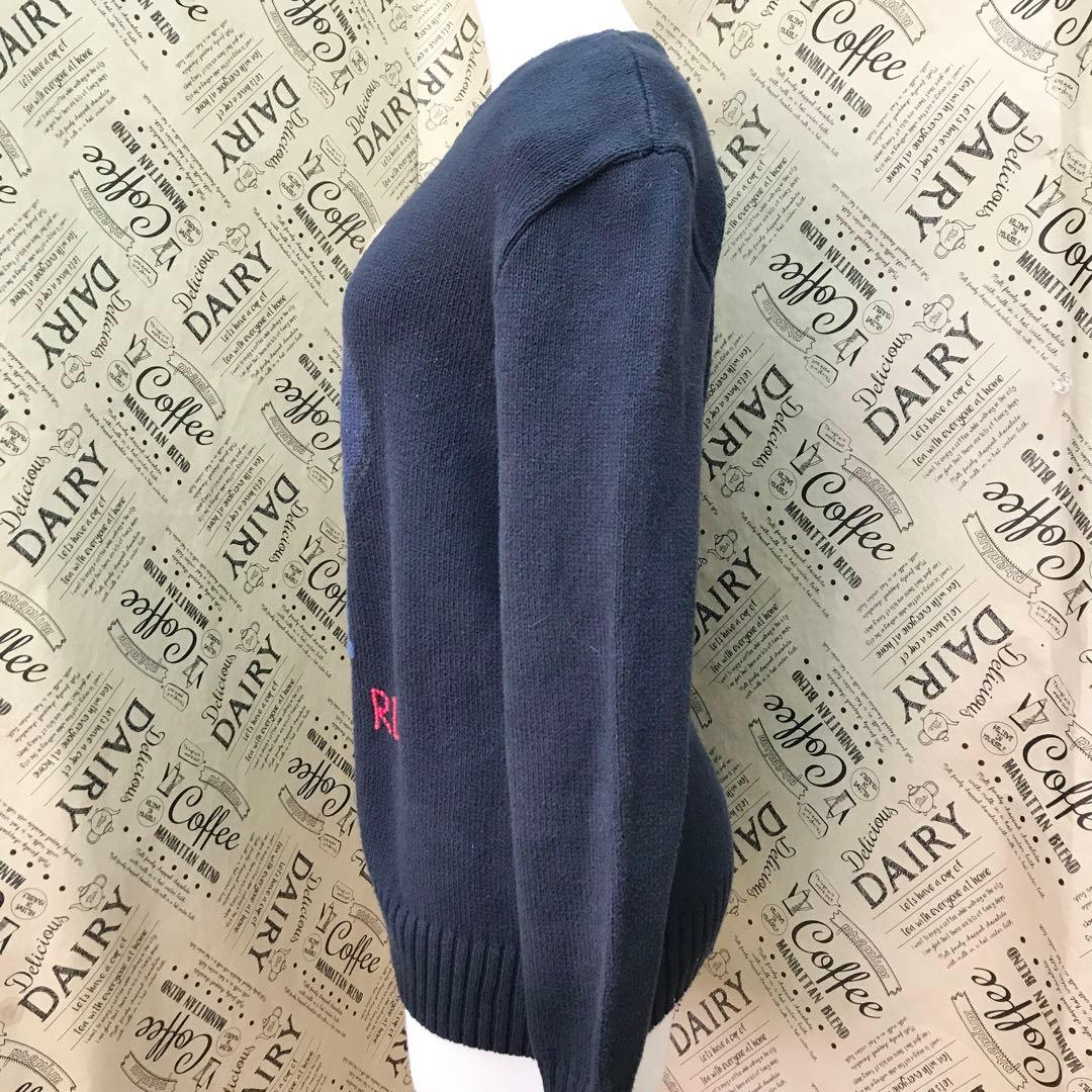 ポロ ラルフローレン ニット セーター ベア 紺 160L 星条旗 S3369