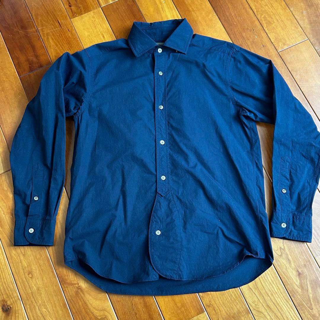 ナイジェル・ケーボン ブリティッシュオフィサーズシャツ ネイビー 46