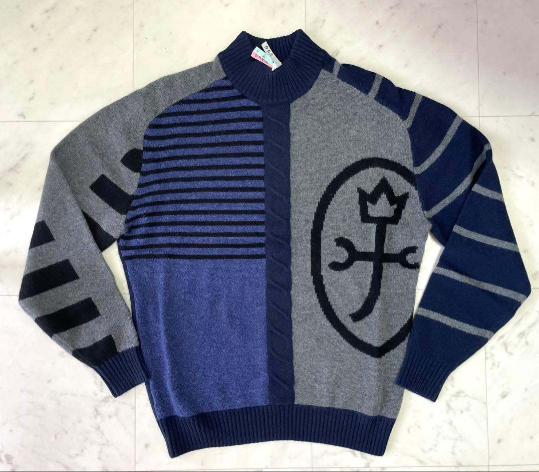【美品】カステルバジャック★カシミア100% モックネックセーター 48(L)
