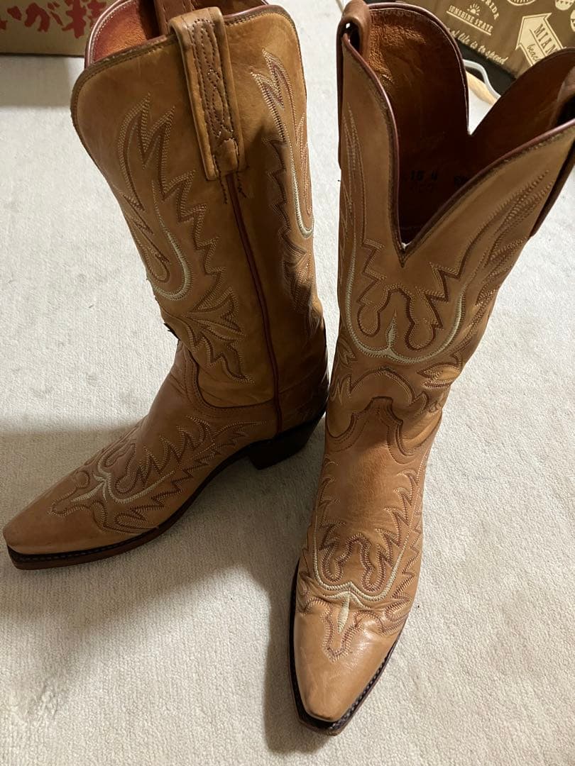 LUCCHESEキャメルウエスタンブーツ