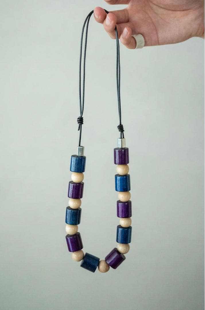 m's braque エムズブラック　ウッドビーズネックレス