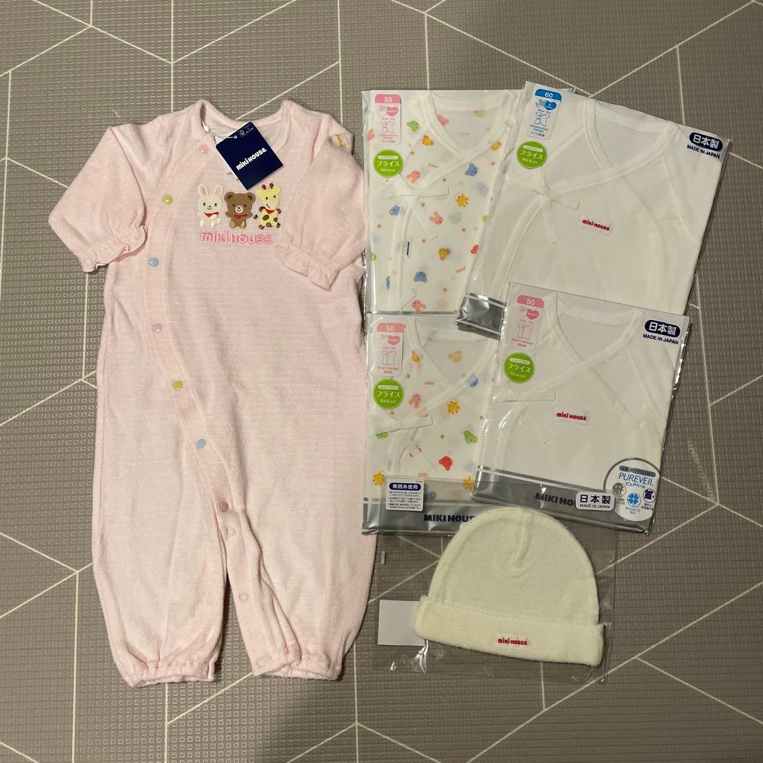 Miki house ベビーロンパース　肌着　帽子