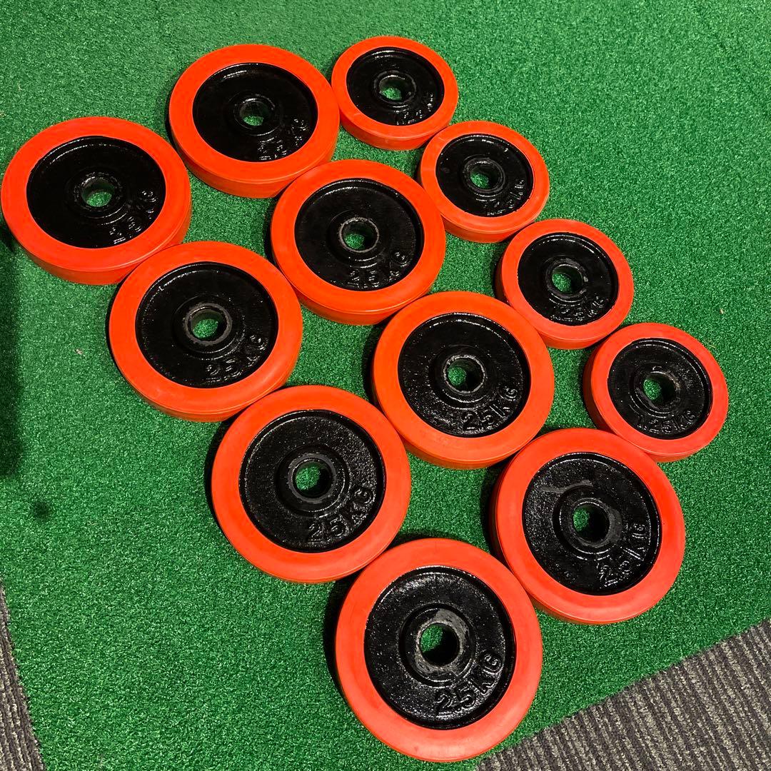 ラバー付きダンベルプレート2,5kg✖︎8枚　1.25kg✖︎4枚　28mm径