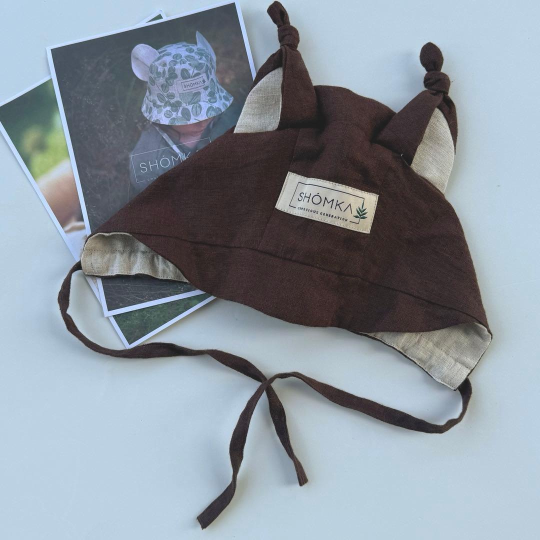 帽子 SHOMKA Chocolate lynx bonnet 49cm