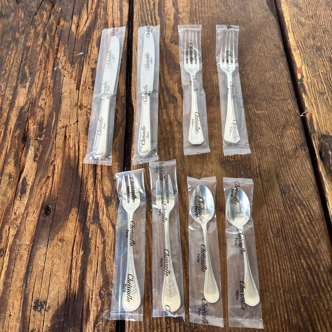 未使用品 クリストフル　テーブルナイフ　フォーク　スプーン　計8本