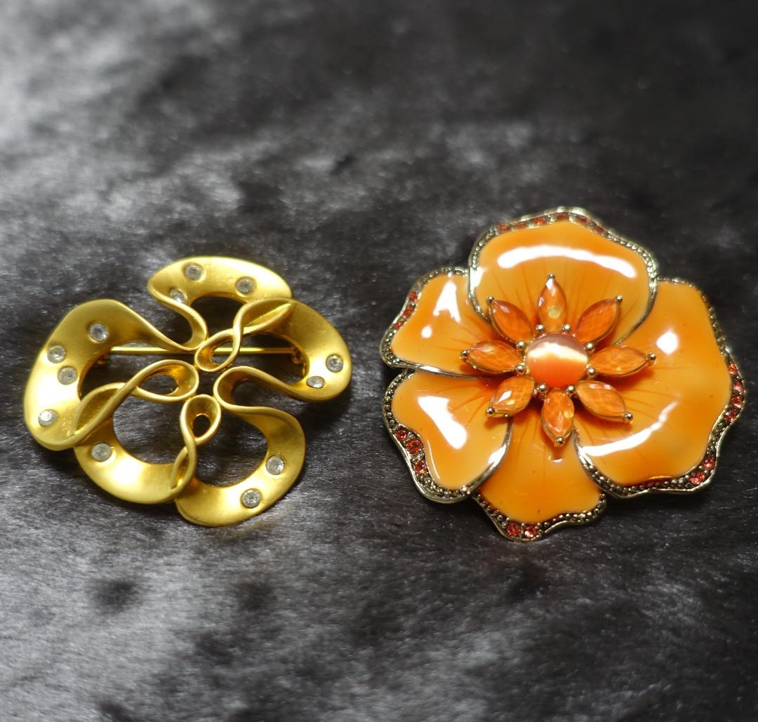 Liz Claiborn Verite ブローチ2点 フラワー ヴィンテージ - メルカリ