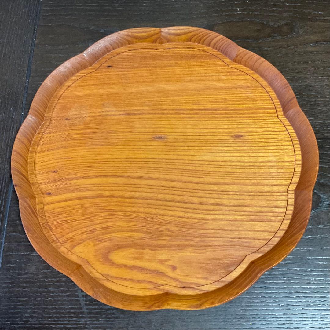 四十沢木材工芸 KITO 輪花盆 ケヤキ お盆 大